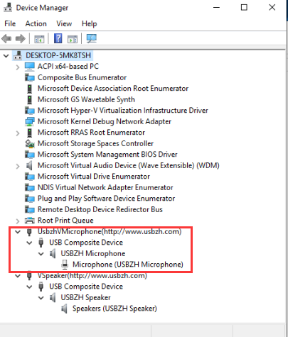 设备管理器中看到的虚拟麦克风