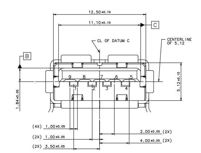 USB3.0矩形连接器