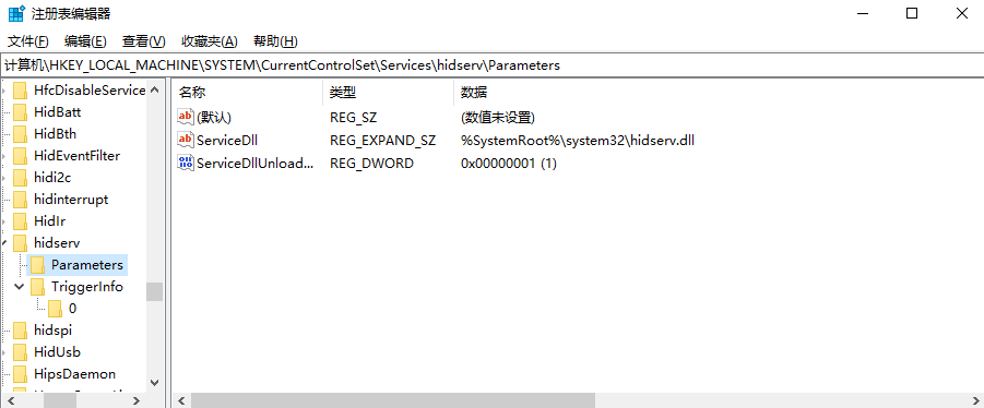 HidServ注册表项