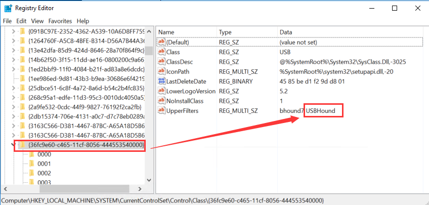 USBHound注册表
