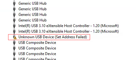 USB设备SetAddress失败